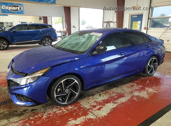 KMHLR4AF8MU113220 2021 HYUNDAI ELANTRA Blue Przód lewy