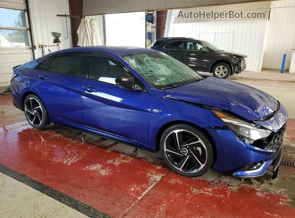 KMHLR4AF8MU113220 2021 HYUNDAI ELANTRA Blue Przód prawy
