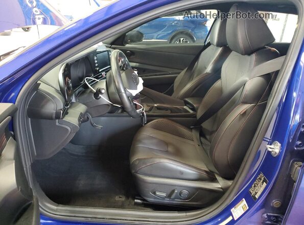 KMHLR4AF8MU113220 2021 HYUNDAI ELANTRA Blue Widok wnętrza z przodu