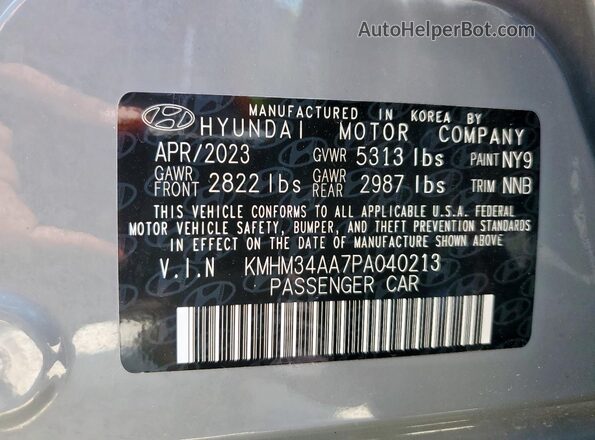 KMHM34AA7PA040213 2023 HYUNDAI IONIQ Gray Շարժիչի բաժամունքի տեսք