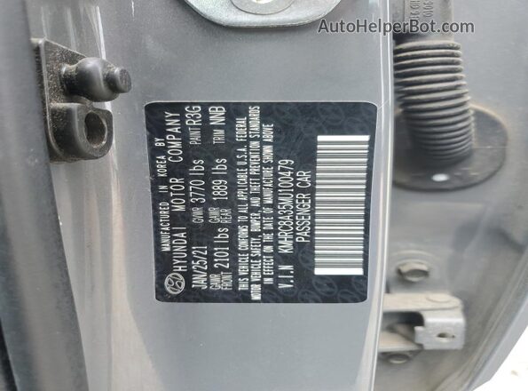 KMHRC8A35MU100479 2021 HYUNDAI VENUE Серый Панорамный вид салона 360°