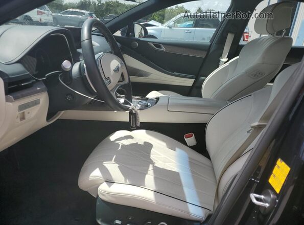 KMTGE4S13PU003685 2023 GENESIS G80 Синий Вид салона спереди