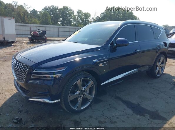 KMUHCESC6MU047091 2021 GENESIS GV80 Dark Blue Vista tres cuartos delantera izquierda