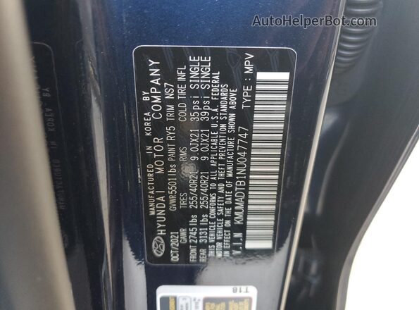 KMUMADTB1NU047747 2022 GENESIS GV70 Синий Вид подкапотного пространства