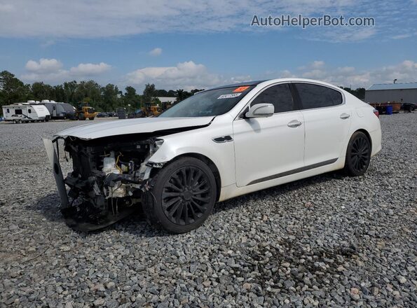 KNALW4D43H6035945 2017 KIA K900 White Առջևի ձախ երեք քառորդ տեսարան