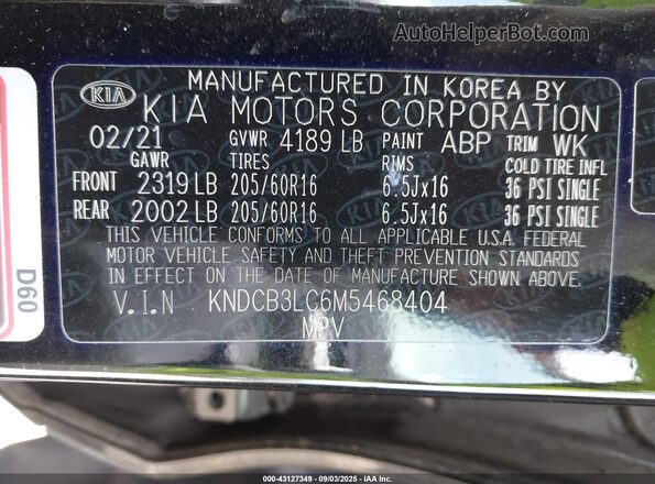 KNDCB3LC6M5468404 2021 KIA NIRO Черный Вид подкапотного пространства