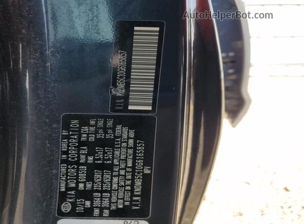 KNDMB5C10G6165857 2016 KIA SEDONA Gray Vista de la etiqueta del VIN