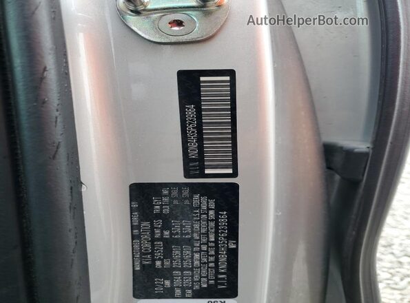 KNDNB4H35P6239864 2023 KIA CARNIVAL Silver Widok naklejki z numerem VIN