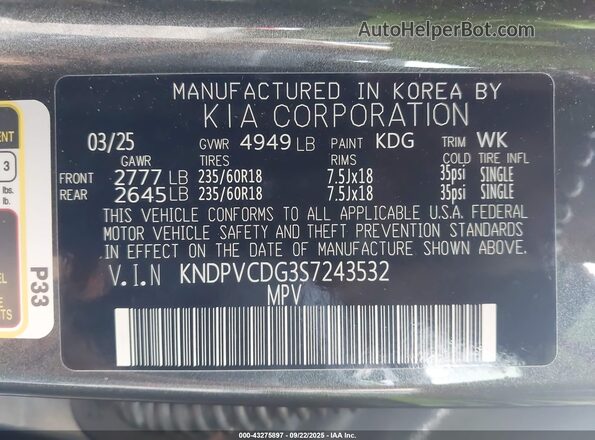 KNDPVCDG3S7243532 2025 KIA SPORTAGE HYBRID Green Widok komory silnika