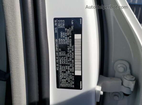 LYV102RK5KB209440 2019 VOLVO XC60 White VIN կոդի պիտակի տեսք