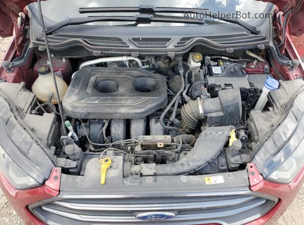 MAJ6P1CL1JC204796 2018 FORD ECOSPORT Red ძრავის განყოფილების ხედი