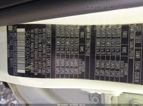 SALCR2FX0KH795759 2019 LAND ROVER DISCOVERY SPORT Белый Вид подкапотного пространства