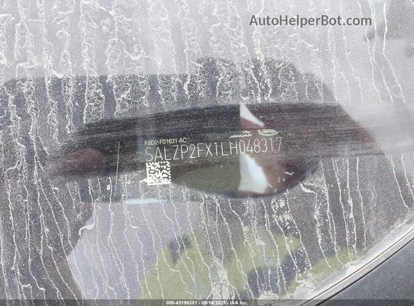 SALZP2FX1LH048317 2020 LAND ROVER RANGE ROVER EVOQUE White Вид підкапотного простору