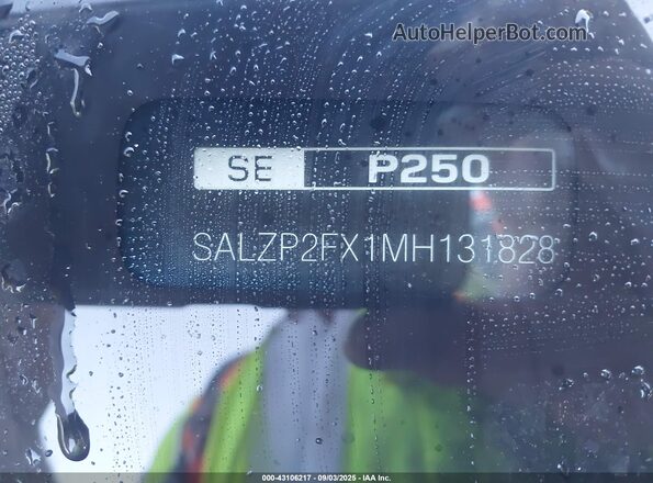 SALZP2FX1MH131828 2021 LAND ROVER RANGE ROVER EVOQUE White 