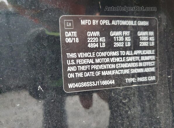 W04GS6SS3J1166044 2018 BUICK REGAL Black ძრავის განყოფილების ხედი