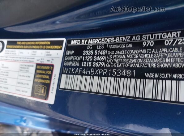 W1KAF4HBXPR153481 2023 MERCEDES-BENZ C-CLASS Blue Vista del compartimento del motor