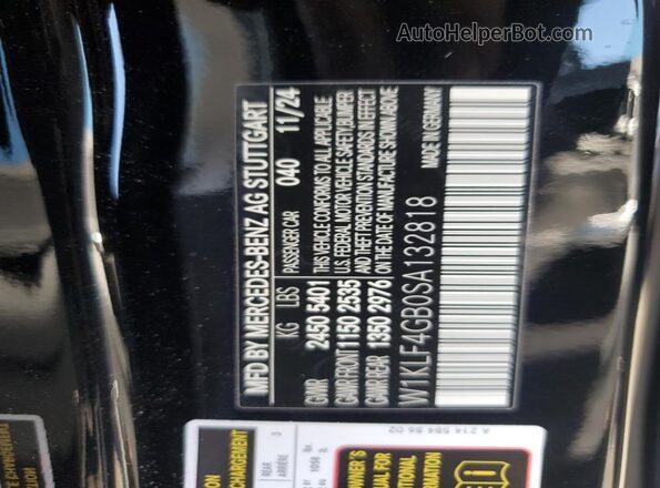W1KLF4GB0SA132818 2025 MERCEDES-BENZ E Black VIN sticker view