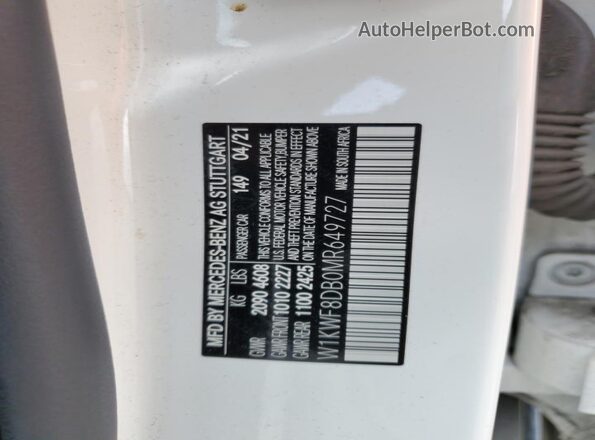 W1KWF8DB0MR649727 2021 MERCEDES-BENZ C Белый Вид подкапотного пространства