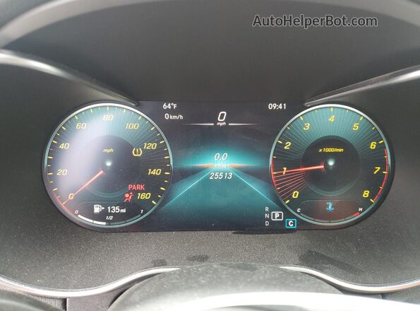 W1KWF8DB4MR620022 2021 MERCEDES-BENZ C Красный Вид щитка приборов