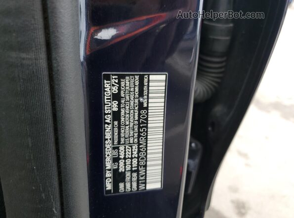 W1KWF8DB6MR651708 2021 MERCEDES-BENZ C Blue Widok komory silnika