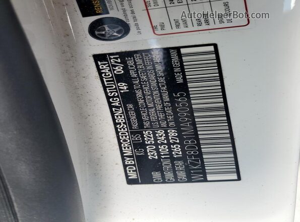 W1KZF8DB1MA990565 2021 MERCEDES-BENZ E Белый Вид подкапотного пространства
