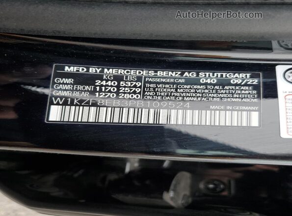 W1KZF8EB3PB109524 2023 MERCEDES-BENZ E Черный Вид подкапотного пространства