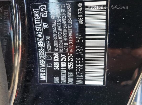 W1KZF8EB8LA821544 2020 MERCEDES-BENZ E Black Вид підкапотного простору