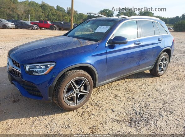 W1N0G8EB0MF923076 2021 MERCEDES-BENZ GLC 300 Синий Передняя левая четверть