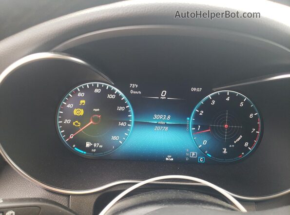 W1N0G8EB1MF922826 2021 MERCEDES-BENZ GLC-CLASS Burgundy ხელსაწყოთა პანელის ხედი