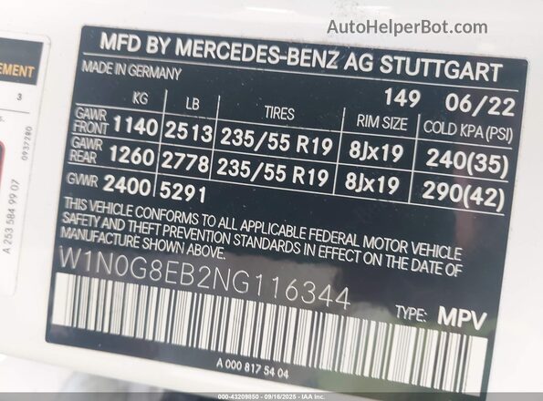 W1N0G8EB2NG116344 2022 MERCEDES-BENZ GLC 300 Белый Вид подкапотного пространства