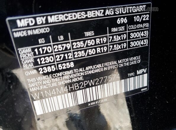 W1N4M4HB2PW277574 2023 MERCEDES-BENZ GLB-CLASS Black Widok wnętrza 360 stopni