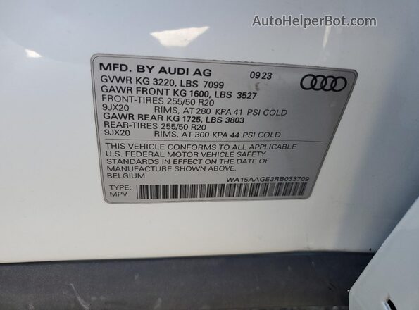 WA15AAGE3RB033709 2024 AUDI Q8 White სალონის 360-გრადუსიანი ხედი