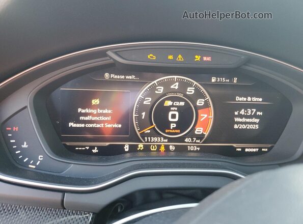 WA1C4AFY0J2053284 2018 AUDI SQ5 Black Widok zestawu wskaźników