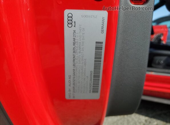 WAU24GF52JN005503 2018 AUDI S5 Red Շարժիչի բաժամունքի տեսք