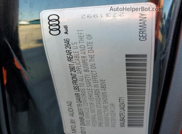 WAUB4CF51JA024771 2018 AUDI S5 Black ძრავის განყოფილების ხედი
