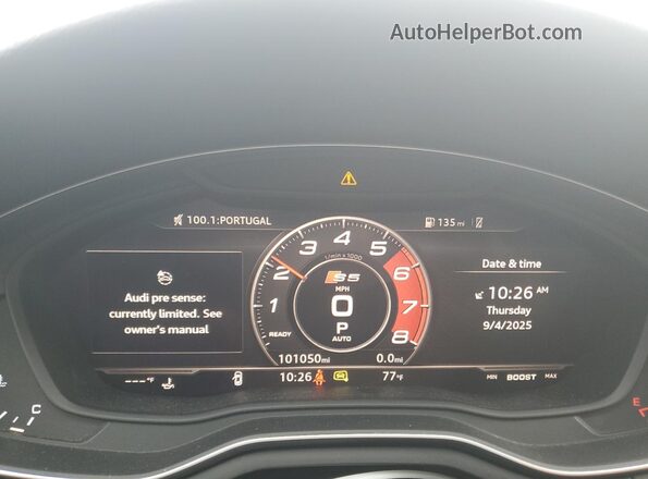 WAUB4CF53JA041572 2018 AUDI S5 Gray Vista del cuadro de instrumentos