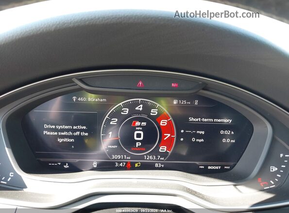 WAUB4CF53KA003096 2019 AUDI S5 Silver Հետևի նստատեղերի տեսք