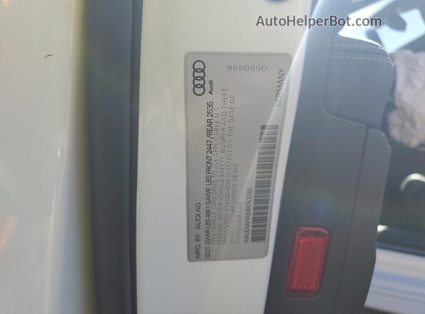 WAUEAAF40MA051045 2021 AUDI OTHER White Вид підкапотного простору