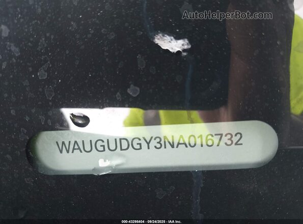 WAUGUDGY3NA016732 2022 AUDI OTHER Серый 