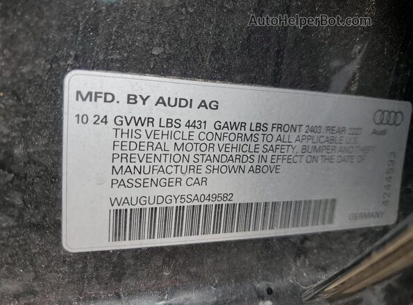WAUGUDGY5SA049582 2025 AUDI OTHER Black Շարժիչի բաժամունքի տեսք
