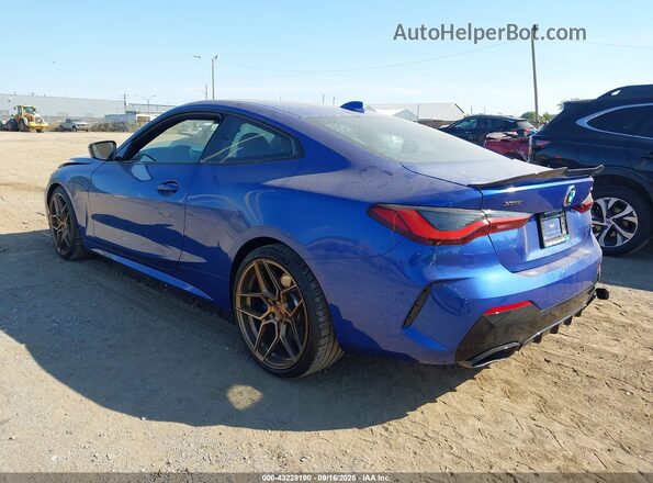 WBA13AR08MCG35752 2021 BMW M4 Синий Задняя левая четверть