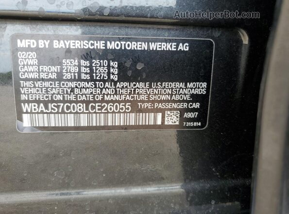WBAJS7C08LCE26055 2020 BMW M5 Black ძრავის განყოფილების ხედი