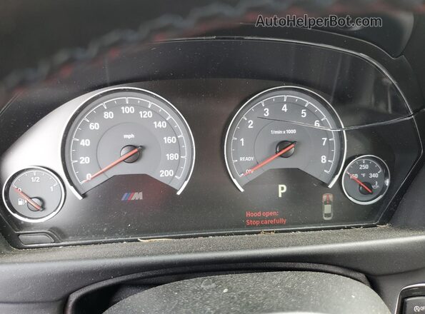 WBS3R9C54GK338328 2016 BMW M4 Blue Instrument cluster view