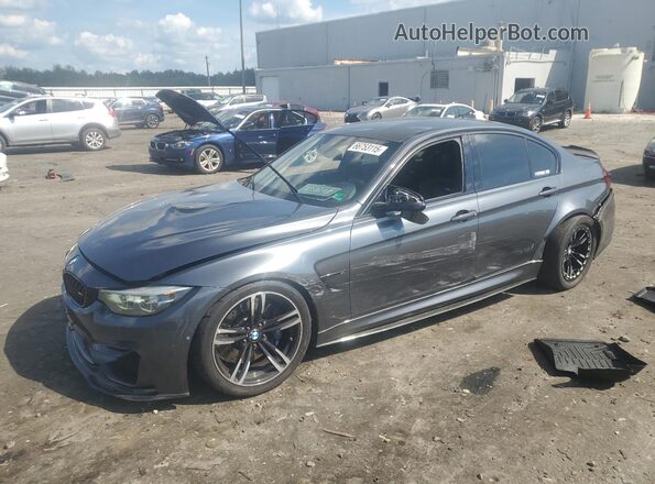 WBS8M9C55J5J78258 2018 BMW M3 Gray Առջևի ձախ երեք քառորդ տեսարան
