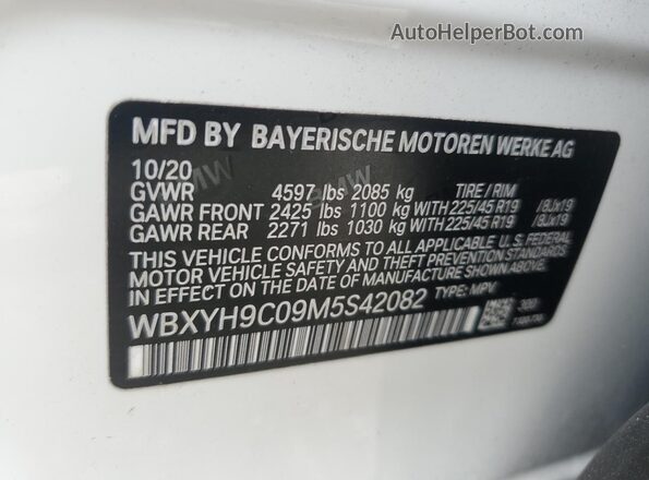 WBXYH9C09M5S42082 2021 BMW X2 White Вид підкапотного простору