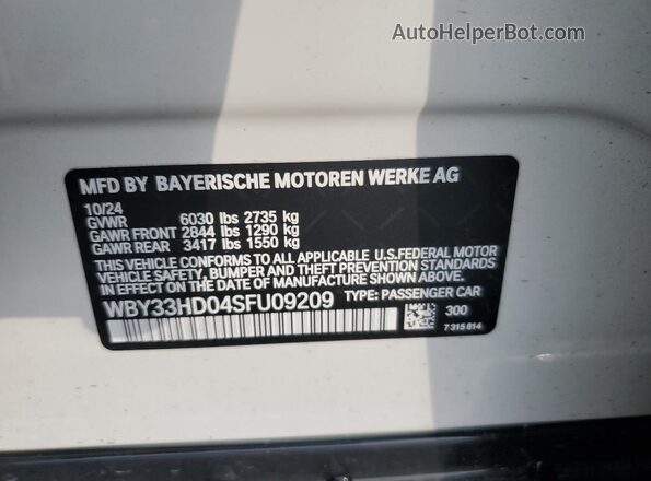 WBY33HD04SFU09209 2025 BMW I4 White Вид підкапотного простору