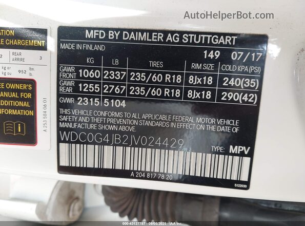 WDC0G4JB2JV024429 2018 MERCEDES-BENZ GLC 300 Белый Вид подкапотного пространства
