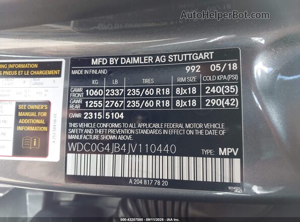 WDC0G4JB4JV110440 2018 MERCEDES-BENZ GLC 300 Gray Widok komory silnika