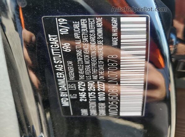 WDD5J5DB9LN070878 2020 MERCEDES-BENZ CLA-CLASS Black Engine compartment view
