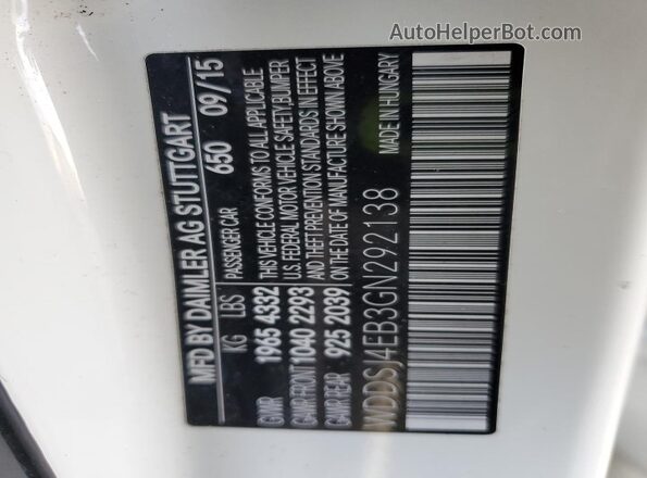WDDSJ4EB3GN292138 2016 MERCEDES-BENZ CLA-CLASS White Вид підкапотного простору